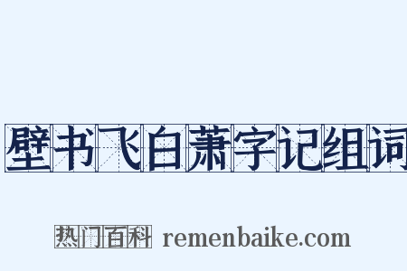 壁书飞白萧字记组词是什么意思的图片